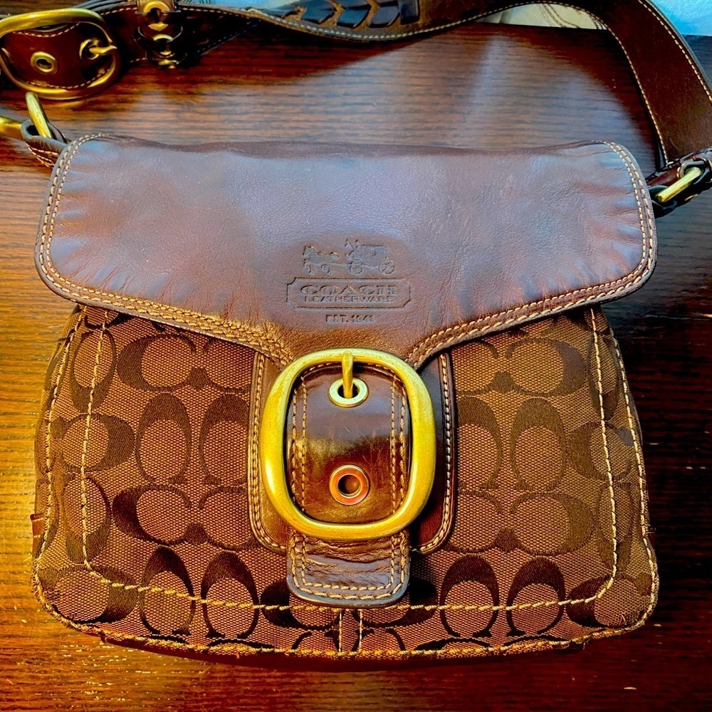 Coach Bleeker Signature Canvas and Leather Shoulder Bag, 11434
